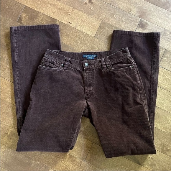 Vintage Ralph Lauren Brown Corduroy Straight Leg Pants Women’s Size 6 - Picture 4 of 7